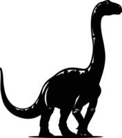 AI generated Silhouette Dinosaur black color only vector