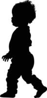 AI generated Silhouette baby boy full body black color only vector