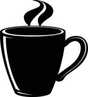 AI generated Silhouette a cup of coffee black color only vector