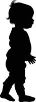 AI generated Silhouette baby girl full body black color only vector