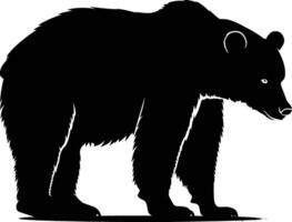 AI generated Silhouette bear black color only vector