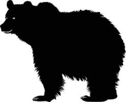 AI generated Silhouette bear black color only vector