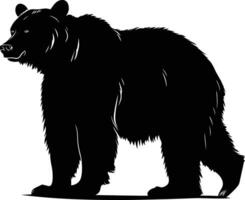 AI generated Silhouette bear black color only vector