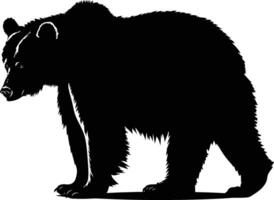 AI generated Silhouette bear black color only vector