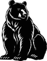 AI generated Silhouette bear black color only vector