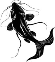 AI generated Silhouette catfish black color only vector