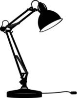 AI generated Silhouette desk lamp black color only vector