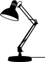 AI generated Silhouette desk lamp black color only vector