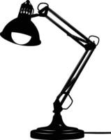 AI generated Silhouette desk lamp black color only vector