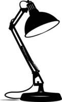 AI generated Silhouette desk lamp black color only vector