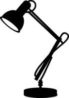 AI generated Silhouette desk lamp black color only vector