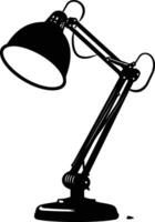 AI generated Silhouette desk lamp black color only vector