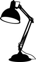 AI generated Silhouette desk lamp black color only vector