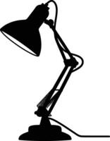 AI generated Silhouette desk lamp black color only vector