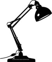 AI generated Silhouette desk lamp black color only vector