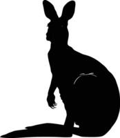 AI generated Silhouette kangaroo black color only vector