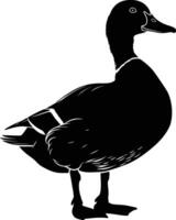 ai generado silueta Pato negro color solamente vector