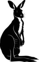 AI generated Silhouette kangaroo black color only vector