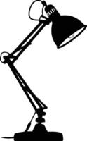 AI generated Silhouette desk lamp black color only vector