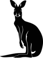 AI generated Silhouette kangaroo black color only vector