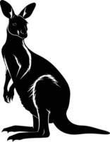 AI generated Silhouette kangaroo black color only vector