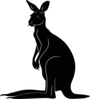 AI generated Silhouette kangaroo black color only vector