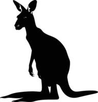 AI generated Silhouette kangaroo black color only vector