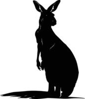 AI generated Silhouette kangaroo black color only vector