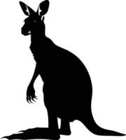 AI generated Silhouette kangaroo black color only vector