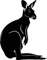 AI generated Silhouette kangaroo black color only vector