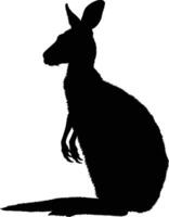 AI generated Silhouette kangaroo black color only vector