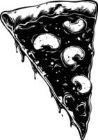 AI generated Silhouette pizza slice black color only vector