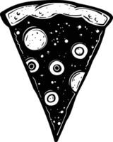 ai generado silueta Pizza rebanada negro color solamente vector