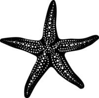 ai generado silueta estrella de mar negro color solamente vector