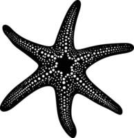 ai generado silueta estrella de mar negro color solamente vector