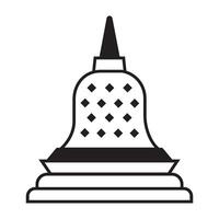 plantilla de diseño de vector de logotipo de icono de templo de borobudur