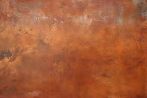 AI generated grunge rusty orange brown metal corten steel stone background texture photo