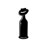 BOTTLE OF BEER AND HAT vector