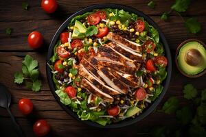 AI generated southwest black bean and chicken salad photo