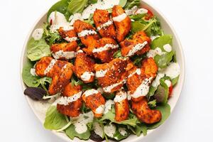 AI generated Buffalo Chicken Salad with Blue Cheese Dressing photo