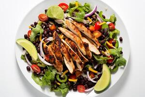AI generated southwest black bean and chicken salad photo