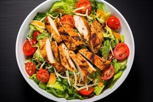 AI generated Grilled Chicken Caesar Salad photo