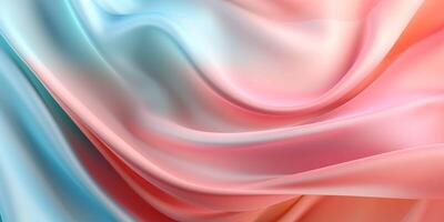 AI generated a beautiful pink and blue fabric with a lot of waves photo