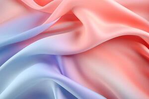 AI generated a beautiful pink and blue fabric with a lot of waves photo