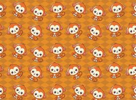 cute monkey illustration pattern, vector, for fabrics, children's background vector