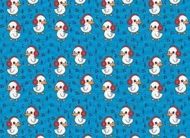 duck listening to music, illustration pattern, vector, for fabrics, backgrounds vector