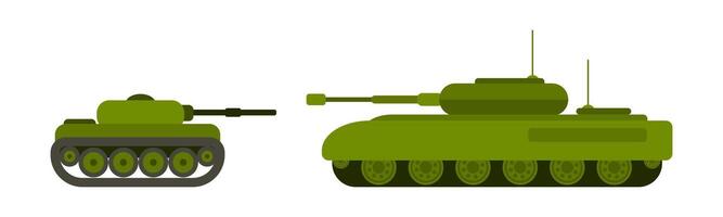 Small and large tank military equipment new army vector