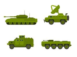 selection military equipment heavy artillery army vector