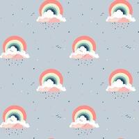 Seamless childish pattern with fantasy rainbows. Creative kids texture for fabric, wrapping, textile, wallpaper. vector