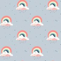 Seamless childish pattern with fantasy rainbows. Creative kids texture for fabric, wrapping, textile, wallpaper. vector